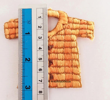 Hand Embroidered T-shirt Applique In Orange and Brown Embroidery, Appliqué Patch, Tshirt Applique